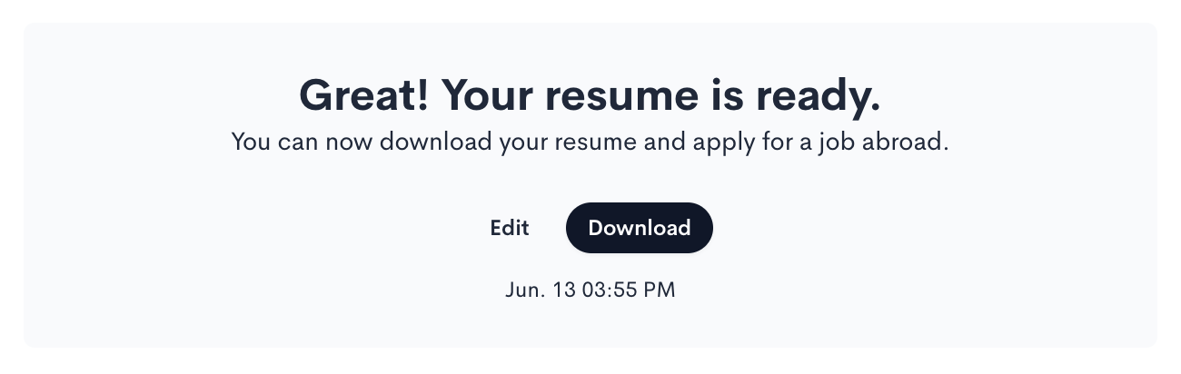 Create a resume for free